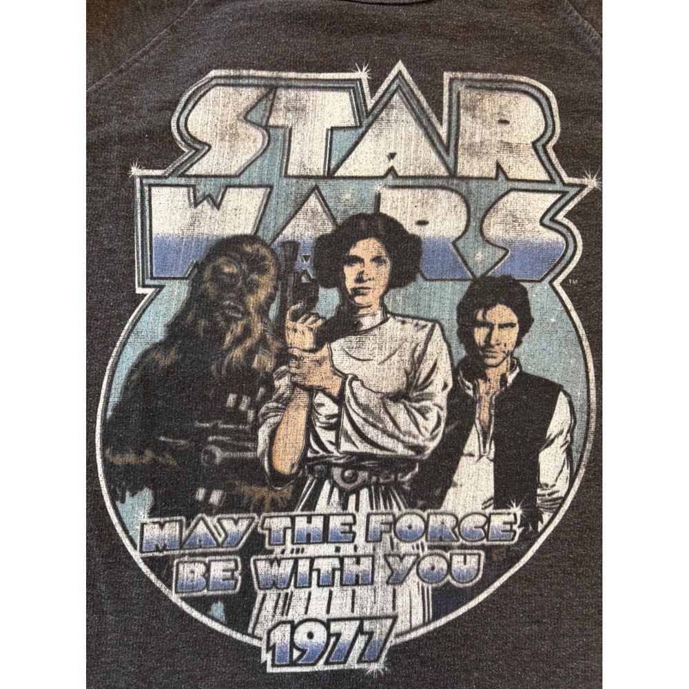 Star Wars 1977 Graphic Crewneck Force Sweatshirt Vintage Style Super Soft Large